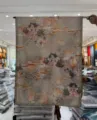 New Chinese vintage style lotus print double sided long scarf shawl elegant accessory for women - Style-24