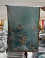 New Chinese retro spring autumn long lotus print double-sided imitation silk scarf shawl. - Style-25