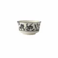 Vintage ceramic bowl with elegant black and white floral pattern for daily home use. - 4.5-Inch Simple Rhyme Bowls - Ink Kite Shadow