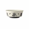 Retro ceramic bowl with elegant black iris flower print, 20.3cm diameter home soup bowl. - 8-Inch Simple Rhyme Bowl - Ink Kite Pattern