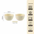 Set de bols céramique crème 2 pcs 4.75 pouces vaisselle cuisine bol soupe micro-ondes - Bol modelé à la main 4,75 pouces - Jaune crème - Lot de 2