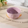 Bol à riz en céramique violette 4.75 pouces design gaufré 430ml vaisselle esthétique unité - Bol Seul / Violet Taro