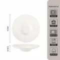 Bol Chapeau en Céramique Blanche 9.5 Pouces Assiette Creuse Soupe Vaisselle Moderne - Assiette Chapeau de Paille Ligne Dorée 9.5 Pouces 1 Pièce / Blanc pur