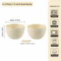 Cream ceramic pinch bowls set of 6, 4.75 inch small cereal soup bowls for kitchen dining. - 4.75-Inch Hand-Pinched Bowl - Creamy Yellow - Set of 6
