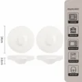 Set van 4 witte 9,5 inch strodicht keramische kommen, elegante diepe pastaborden voor thuisgebruik. - 9.5-Inch Gouden Lijn Strohoed Bord 4-Stuks / Puur wit