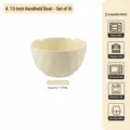 Cream ceramic bowls set of 10, 4.75 inch cute rice bowls for kitchen dining table. - 4.75-Inch Hand-Pinched Bowl - Creamy Yellow - Set of 10