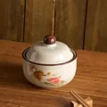Chinese retro ceramic stew bowl with lid underglaze color soup bowl 400ml tableware - Summer Fun in Melon Field 400ml
