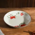 Assiette de diner en ceramique retro japonaise 8 pouces motif de grenade en porcelaine - Assiette à Dîner Motif Grenade / 8 pouces