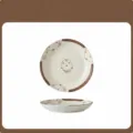 Assiette a riz en ceramique de 8 pouces motif fraise caramel vaisselle de table - Assiette à riz 8 pouces
