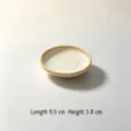 Ceramica piccolo piatto rotondo piatto da salsa stoviglie stile minimalista 9.5cm - Piattino con bordo arrotolato / Taglia S