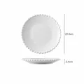 Plato de cerámica blanca con borde de cuentas, plato llano de 8 pulgadas y postre. - Plato redondo con borde perlado de 8 pulgadas - blanco puro
