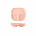 Pink ceramic divided plate for breakfast, 3-compartment cute food tray, 21.5x19.2cm tableware. - 8.5 Inch 3-Grid Square Plate / Light Pink