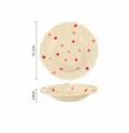 Ceramic straw hat plate with red heart pattern, ruffled edge soup salad bowl, 22cm. - Straw Hat Plate / 8.5 Inch / Milk Yellow