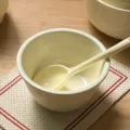 Korean style ceramic bowl and spoon set, elegant cream white tableware for home use daily. - 2 Bowls 2 Spoons