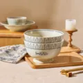 Japanese style ceramic noodle bowl, 6.5-inch soup bowl with fish pattern, 2pcs set. - 6.5 Inch 2 Pack / Happy Fish