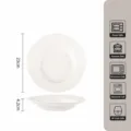 Witte keramisch soepbord 9 inch minimalistisch servies pastabord diepe schaal voor thuis - 9-Inch Regenboog Lijn Soepbord 1-Stuks / Puur wit