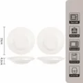 Witte Keramische Soepbord 9 Inch Set van 2, Moderne Regenboogrand Pasta Kom Schaal - 9-Inch Regenboog Lijn Soepbord 2-Stuks / Puur wit