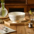 Japanese ceramic rice bowl with blue fish pattern, 6.5 inch tableware variant for home daily use. - 6.5 Inches / Happy Fish