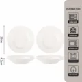 9 inch witte keramische soepborden set van 4, diepe pastaborden voor moderne keuken - 9-Inch Regenboog Lijn Soepbord 4-Stuks / Puur wit