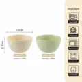 Cream ceramic pinch bowl set, 375ml capacity, modern style tableware for home kitchen use. - 4.75-Inch Hand-Pinched Bowl - Cream Yellow + Cream Green - 1 Piece