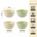 Creamy style ceramic bowl set 4pcs, 4.75 inch cute pinch bowls for soup, cereal and daily use. - 4.75-inch Hand-pinched Bowls - Cream Yellow & Green - Set of 2
