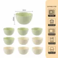 Set of 10 ceramic rice bowls 4.75 inch yellow and green cute kitchen tableware set. - 4.75-Inch Hand-Pinched Bowls in Cream Yellow & Green - Set of 5