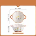 9.5 inch ceramic flower soup bowl with double handles, cute yellow floral design for home. - 9.5-Inch Two-Handled Flower Soup Bowl - Wild Chrysanthemum