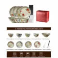Japanese underglaze ceramic tableware set for four people bowls plates gift box set - Ink Wash Dinnerware Set for 4 - Gift Box