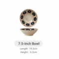 Bol de ramen en céramique style japonais avec motif de points bleus, grand bol de 7.5 pouces. - Bol profond 7,5 pouces - Chunying