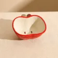 Bol en céramique forme pomme rouge vaisselle de maison jolie assiette de fruit de cuisine - Bols pomme 5 pouces