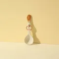 Jolie cuillère en céramique avec motif de pomme peint à la main, vaisselle de cuisine. - Petite Louche à Soupe