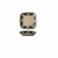 Assiette carrée en céramique japonaise de 8 pouces avec des points bleus et bord marron. - Assiette carrée Ruyi 8,5 pouces - Chunying