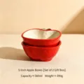 Ensemble de bols pomme en céramique rouge, joli vaisselle 5 pouces 2 pcs boîte cadeau. - Bols pomme 5 pouces - 2 pièces