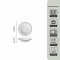 Plato pequeño de cerámica con borde ondulado de 4 pulgadas, platillo de salsa, 1 ud. - Platillos para salsa festoneados de 4 pulgadas / Blanco Encaje Sésamo