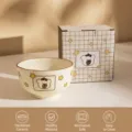 Cute cartoon ceramic rice bowl with bear pattern, 325ml capacity for home kitchen use. - 4.5-Inch Bowl (with Color Box)