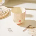 Set Ciotola di Riso in Ceramica Motivo Floreale Rosa Variante 4.5 Pollici Stile Chic - Ciotola per Riso da 4.5 Pollici Confezione da 6