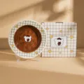 Cute 8-inch ceramic deep plate with adorable bear pattern, ideal for daily home dining and meals. - 8-Inch Deep Plate with Gift Box