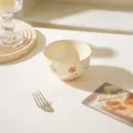 Ciotola di riso in ceramica dipinta a mano con forma irregolare e bordo rosa, ciotola da 4,5 pollici. - Ciotola per Riso da 4.5 Pollici