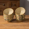 Ceramic rice bowl set 4.75 inch 350ml blue floral pattern kitchen tableware 8pcs set - 4.75 Inch 8 Pieces / Blue Hibiscus
