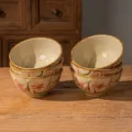Japanese ceramic rice bowls set of 6, pink lily pattern, 4.75 inch 350ml table tableware - 4.75 Inch 6 Pieces / Pink Lily