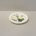 Assiette plate en céramique à rose jaune vintage, vaisselle florale élégante pour table. - Message de fleur - Assiette plate de 8 pouces à bord irrégulier beige