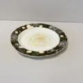 Assiette plate en céramique vintage rose jaune élégant vaisselle rétro 27.6cm - Message de fleur - Assiette plate de 10 pouces à bord irrégulier