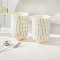 Ceramic Rice Bowls Set of 10, 4.5 Inch Cute Blue Striped Bowls for Kitchen Dining Home - 10-Piece 4.5-Inch Rice Bowls