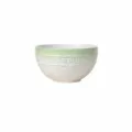 4.5 inch ceramic embossed rice bowl with gradient green rim, minimalist aesthetic tableware. - 4.5-Inch Mocha Bowl / Gradient Green