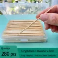 Palillos de dientes de bambú de doble punta, 10 cm de largo, 2,5 mm de grosor, 280 unidades. - Columna de Doble Punta / 280 Piezas/Paquete