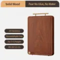Tabla de cortar de madera maciza con asa y escala, bloque de cocina duradero. - 40x28x2.5cm