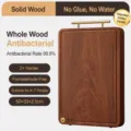 Tabla de cortar de madera maciza con asa de metal, tabla de cocina Wutan, 50x33cm - 50x33x2.5cm