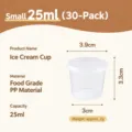Taza de salsa de plástico desechable recipiente condimento caja pequeña 25ml 30uds - 25ml / Juego de 30 / Transparente