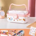 Bonita caja de almacenamiento marfil de 3 capas para accesorios de cabello infantiles. - 3 Capas / Marfil