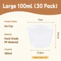 Vaso de salsa desechable de plástico de 100ml grado alimenticio PP pequeño recipiente 30pcs - 100ML / Juego de 30 / Transparente